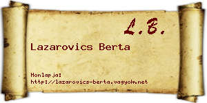 Lazarovics Berta névjegykártya